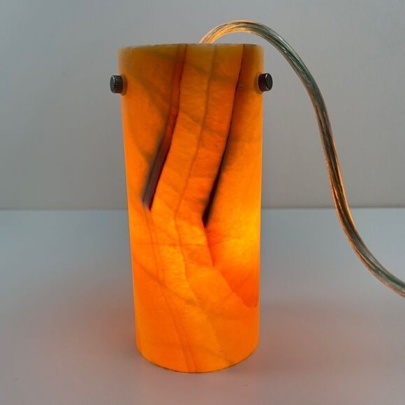 Fine golden honey Onyx Pendant Or Desk Light lamp 8" Perfect ambient lighting - Picture 7 of 10